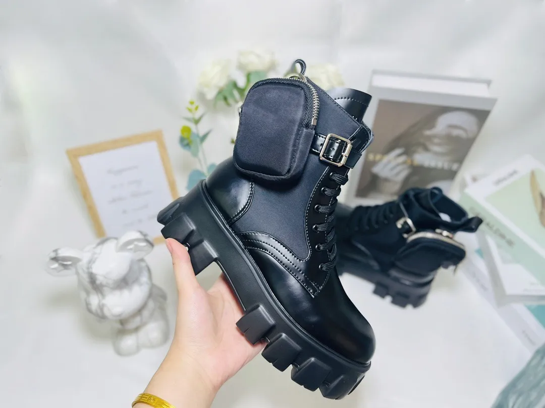 Com pacote botas preto rendas novo bolso muffin tornozelo bota carteira plataforma bota tendência moda