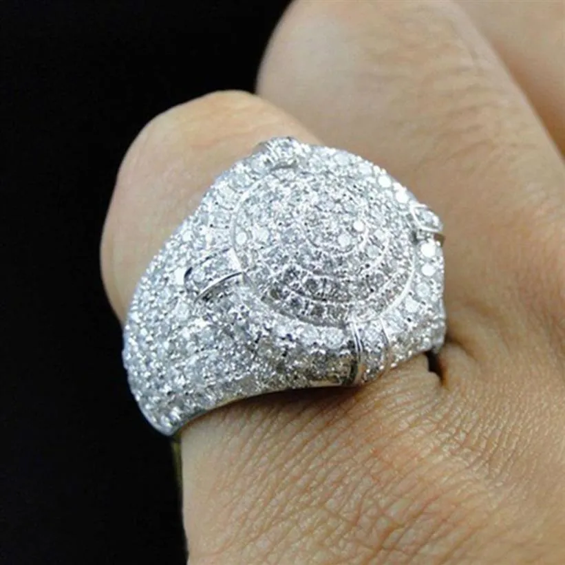Gioielli di moda Uomini vintage Ring Classical Diamond Full Designer Punk Rings Rock Silver Plantato Luxury Rings Trendy Retro Mash Rin291Zz