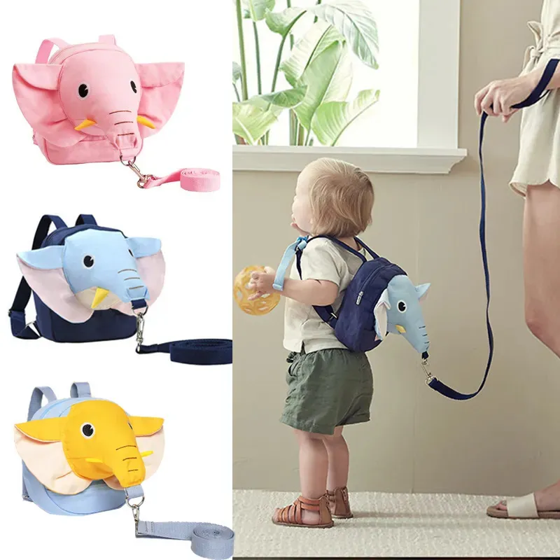 Elephant Anti-Lost Backpack with Harness Toddler Safety Walking Leash,  Kids Backpack, Baby Walker Assistant, Children's Carrier Bag - Main Image