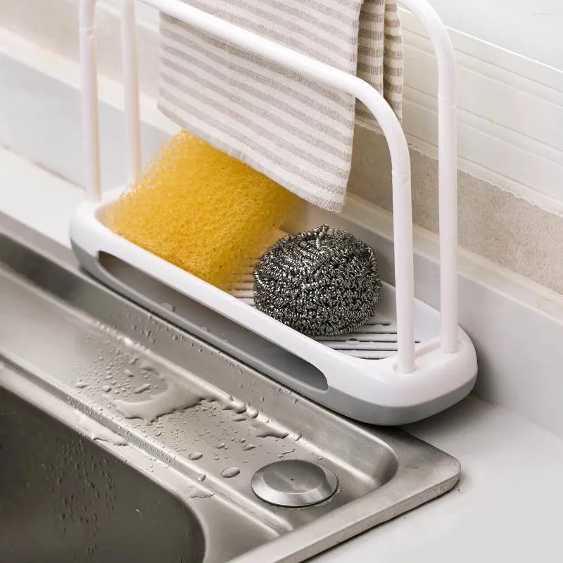 Kitchen Storage Dishcloth Holder Rack Towel Sponge Drain Racks Multifunctional Adjustable Cloth Hanger Organizer Tools