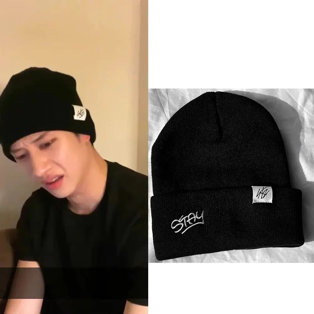 Beanie/Skull Caps Stray Kids Bangchan Beanies Sticked Hats Stay Embroiedried Hat For Unisex Beanie Caps Warmer Bonnet Men Casual Cap Wholesale 231007