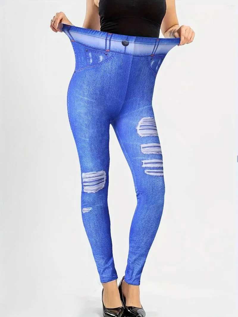 CUESKCI Blue False Hole Print Leggings 2022 High Elasticity, Sexy Plus Size  Trousers For Yoga, Workout, And Pencil Pants From Crosslery, $11.85