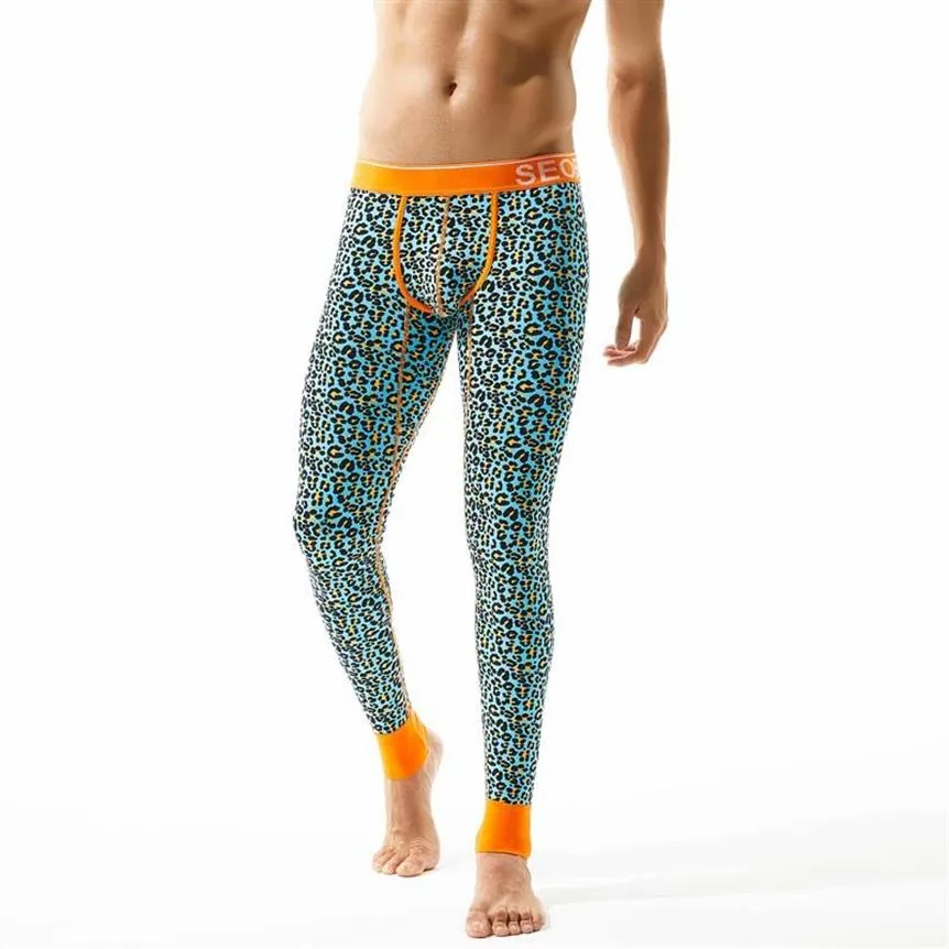 Fashion 2020 New Autumn And Winter Leopard Men Long Johns Thermal Underwear Cotton Mens Warm Thermal Underwear Long John324N