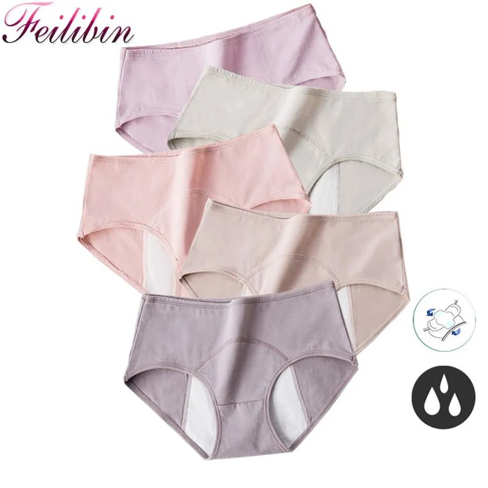 Feilibin Set Leak Proof Menstrual Panties Women Widen Physiological Period  Pants Underwear Girls Cotton Waterproof Briefs258s From 22,78 €