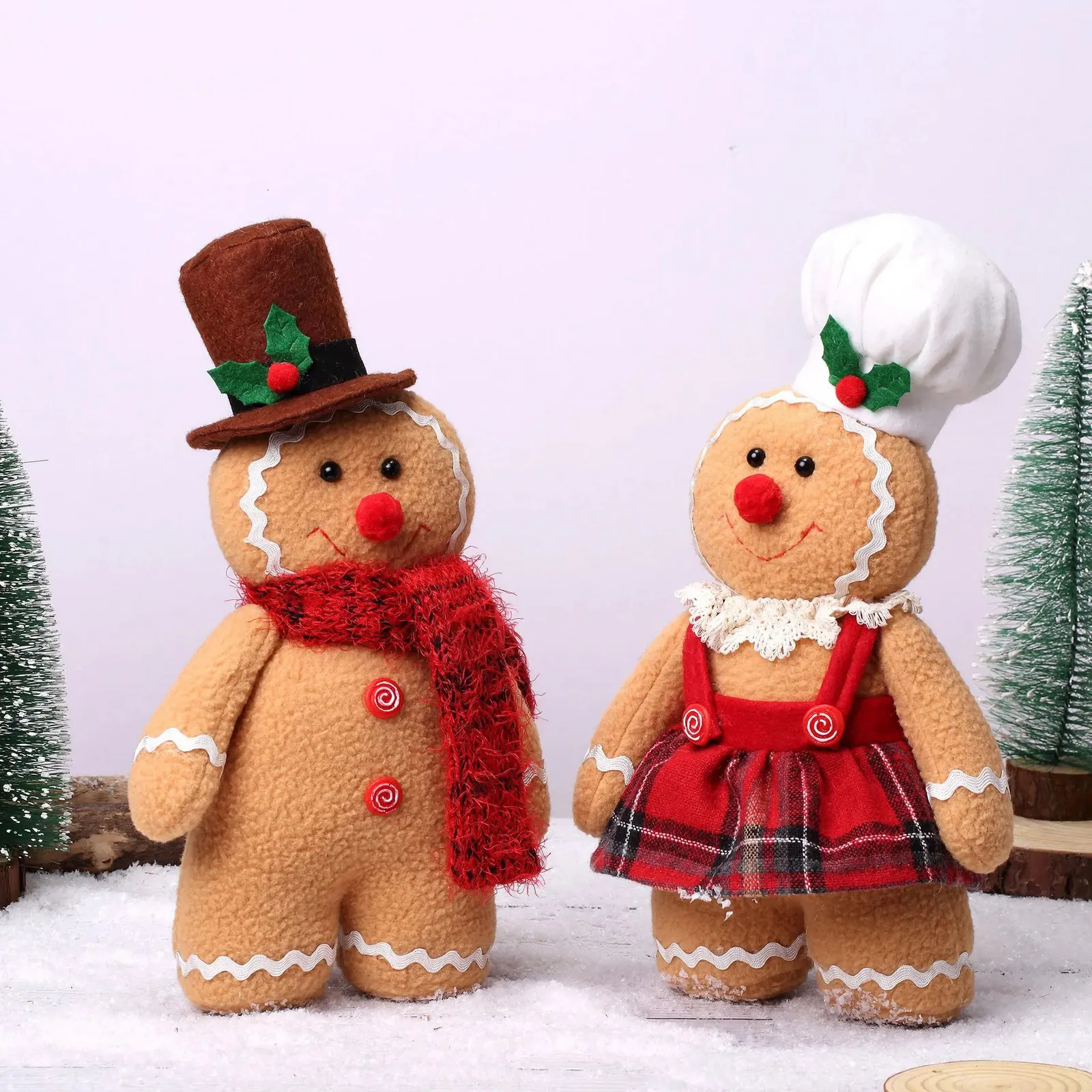 Altre forniture per feste per eventi 30 cm Gingerbread Man Doll Natale Peluche Gamba Bambole Ornamenti per albero di Natale Anno Decorazioni regalo per bambini per la casa 231009