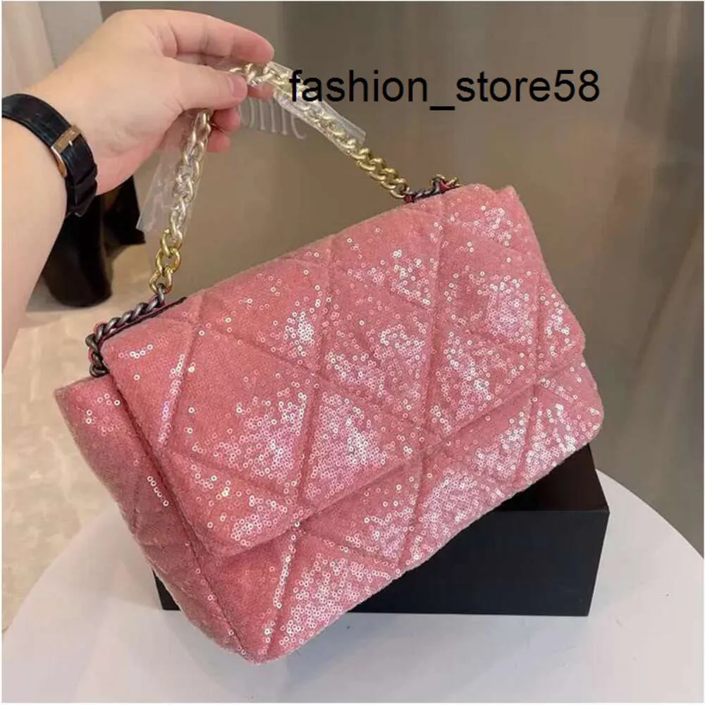 5A Luxury Bag Bags Evening Fashion Womens Holiday 19 Sequin Bag Classic Flap quiltad FW stor kapacitet Intervävd kedja Shiny Crossbody Street Party Luxury Designer