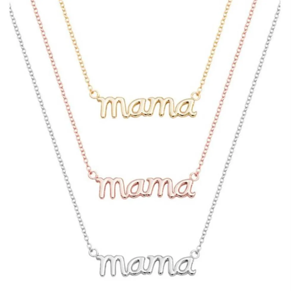 10 pièces petite maman maman maman lettres collier estampillé mot initial amour Alphabet mère colliers pour Thanksgiving fête des mères 222H