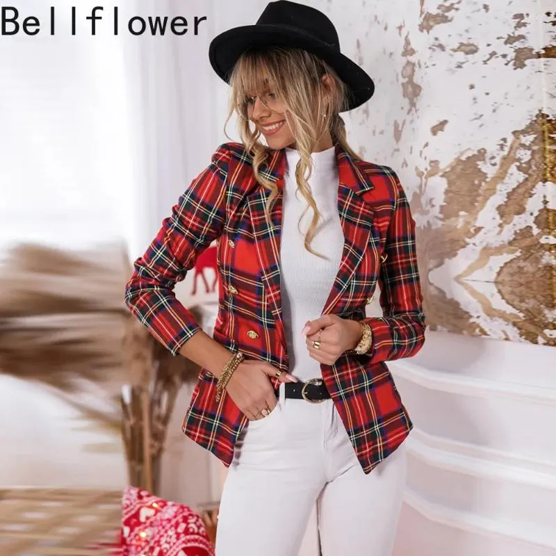 Women's Suits Women Plaid Blazer Winter Long Sleeve Fashion Woman Suit 2023  Fall Office Lady Colorful Jacket For