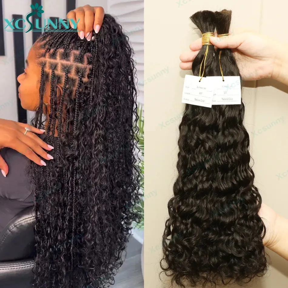 Boho Water Wave Cleopatra Human Braiding Hair For Braiding Double Drawn, No  Weft, Curly Bundles Style 231007 From Heng04, $99.24