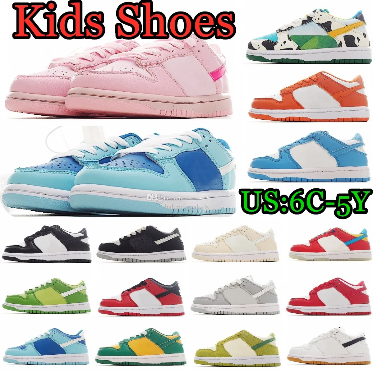 Kinderschoenen Peuter Sneakers Designer Trainers Panda Chunky Pink Low Girls Boys Ports Baby Running Basketball Shoe Retro Black Kid Jeugdzuigers