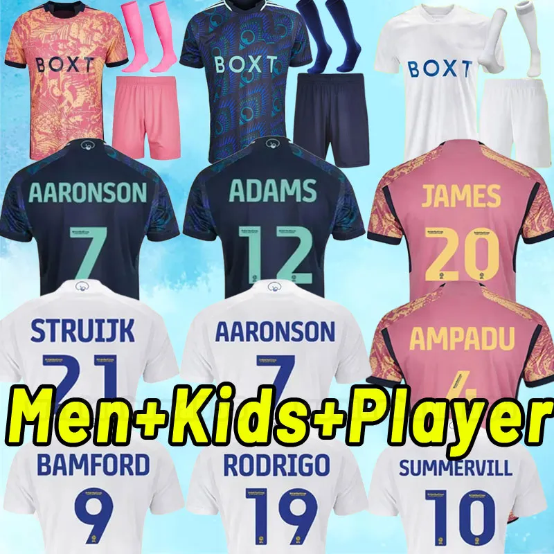 23 24 BAMFORD Leeds Llorente soccer jerseys 2023 2024 Adams Aaronson HARRISON SINISTERRA UNITEDES JAMES football shirt set socks Men Kids Kit uniform 3XL 4XL