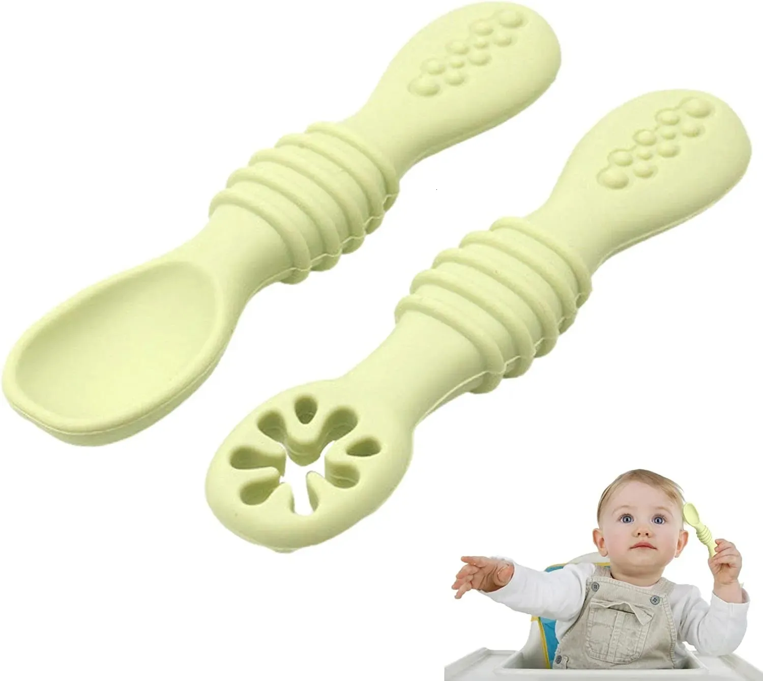 DHgate.com:Baby Silicone Spoons: Soft Training Spoons for Toddlers ...