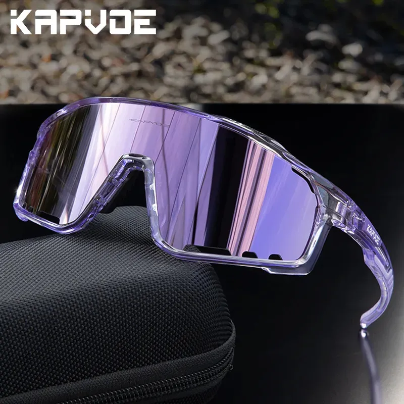 Outdoor Eyewear Kapvoe Cycling Glasses MTB Sunglasses Polarized Mens UV400 Racing Bike Women Sport Goggles 231009