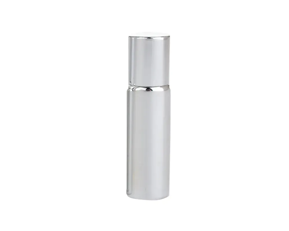 Fast Shipping 10ML Metal Roller Refillable Bottle For Essential Oils UV Roll-on Glass Bottles gold & silver colors