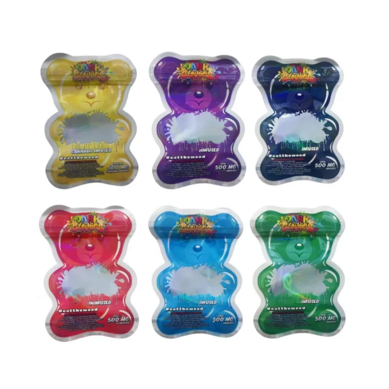 Wholesale Die Cut Mylar Zipper Gummy Packs Delicious Dumplings