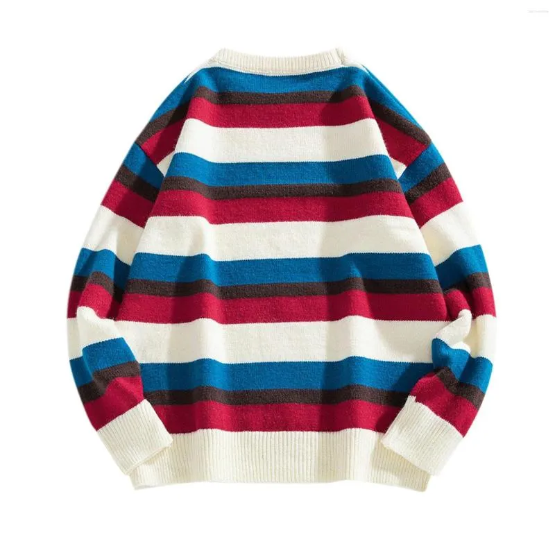 Männer Pullover Übergroße Farbe Block Pullover Rundhals Pullover Mode Langarm Kleidung Sueteres Hombre