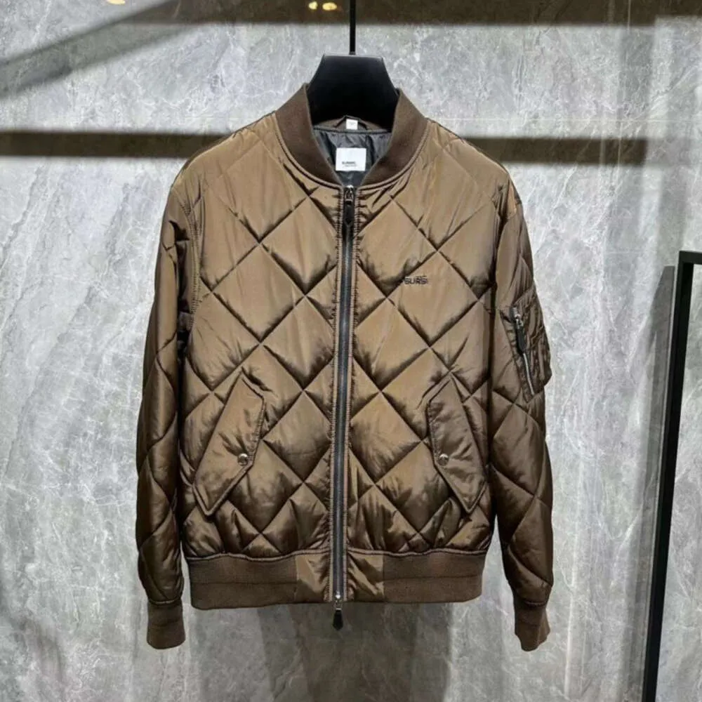 Winter windproof jacket luxury designer jacket burb rhombus cotton coat mens baseball shirt warm cardigan thickened parka coat men women embroidered