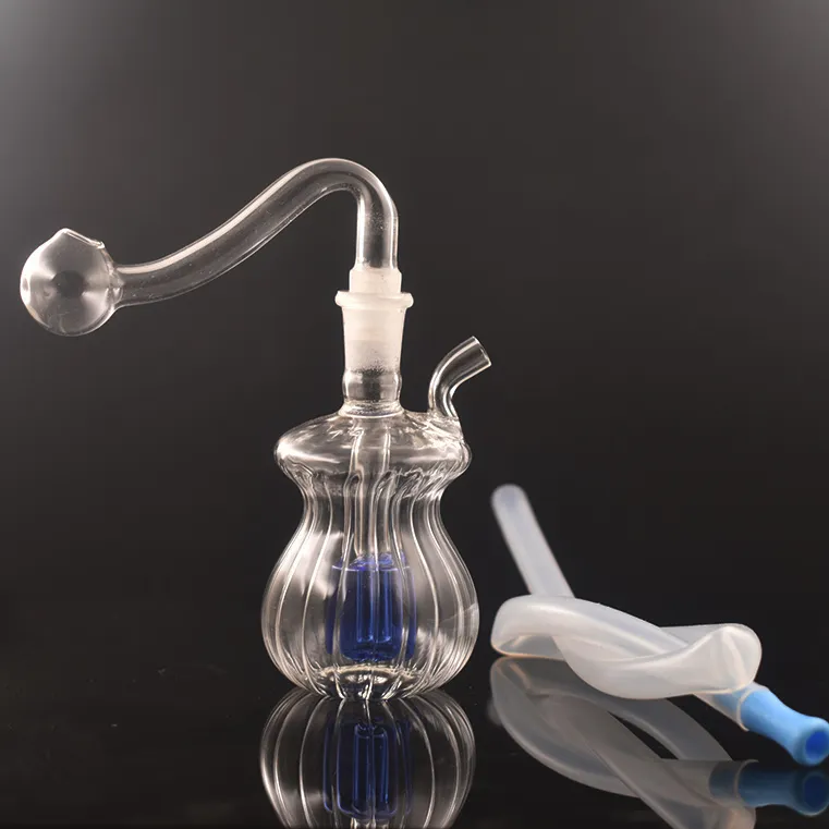 Forma espiral Queimador de óleo de vidro Bong Matrix Birdcage Perc Clear Pyrex Thick Bubbler Water Pipe Reciclador Ashcatcher Bong Shisha Hookah com tubos masculinos de queimador de óleo