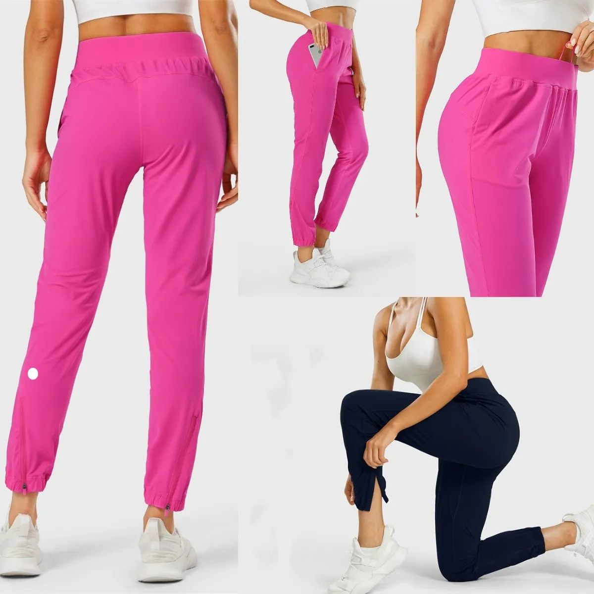 LU-1028 Kvinnor Yoga Wear Girl Jogging Pants Anpassade tillstånd Stretchy High midje Training Strap Gym Pants
