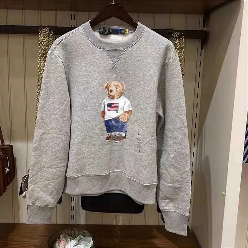 Ralphe Laurenxe Polo Designer Męskie Bluzy Bluza Niedźwiedź Ralphe Laurene Plush Cartoon Długie rękawie męskie bluza z kapturem luźna okrągła szyja Topy 425