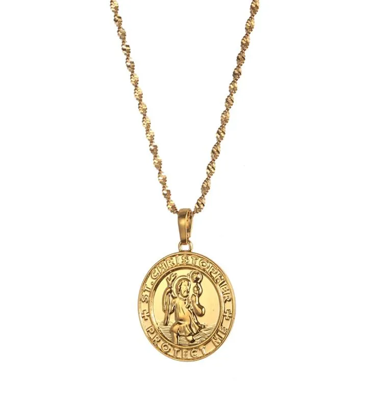 Pre-Owned 9ct Gold Precious Friend St Christopher Pendant with Optional  Chain