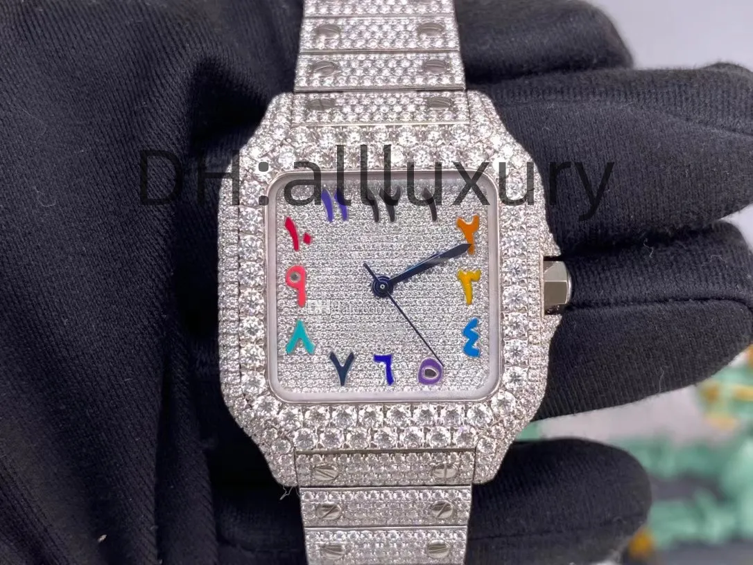 relojes de lujo reloj para hombre relojes de diseño relojes de movimiento de alta calidad reloj de moissanita para hombre reloj helado reloj de diamantes reloj mecánico automático 127