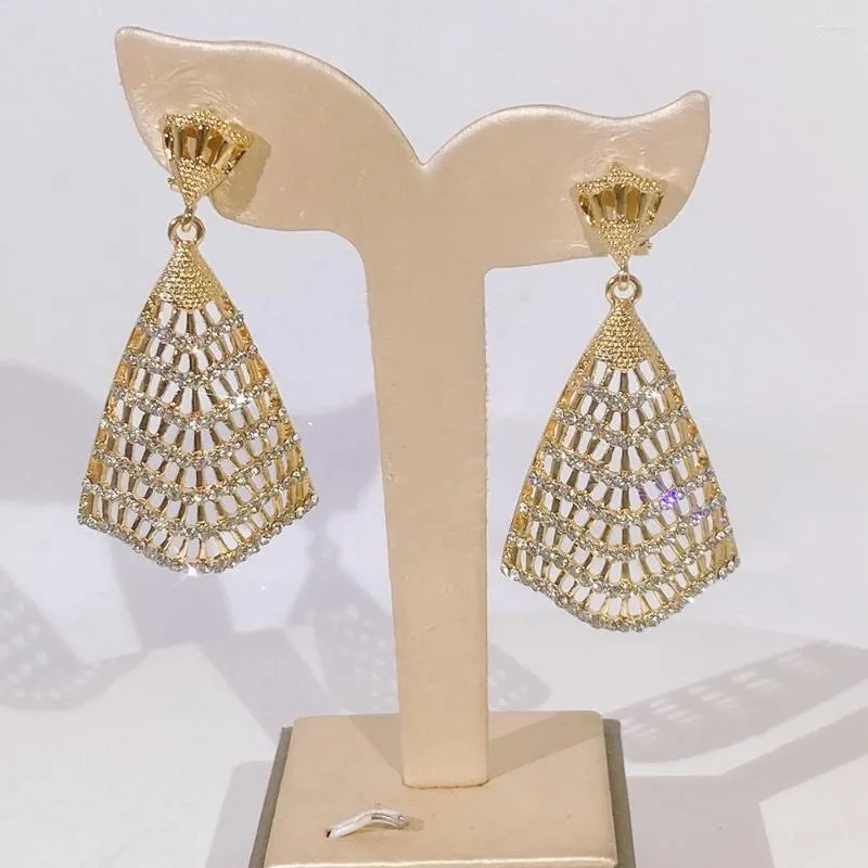 Boucles d'oreilles pendantes tendance pour femmes, ensemble d'accessoires de luxe plaqué or et argent de Style italien, articles pour femmes Yll, 2023