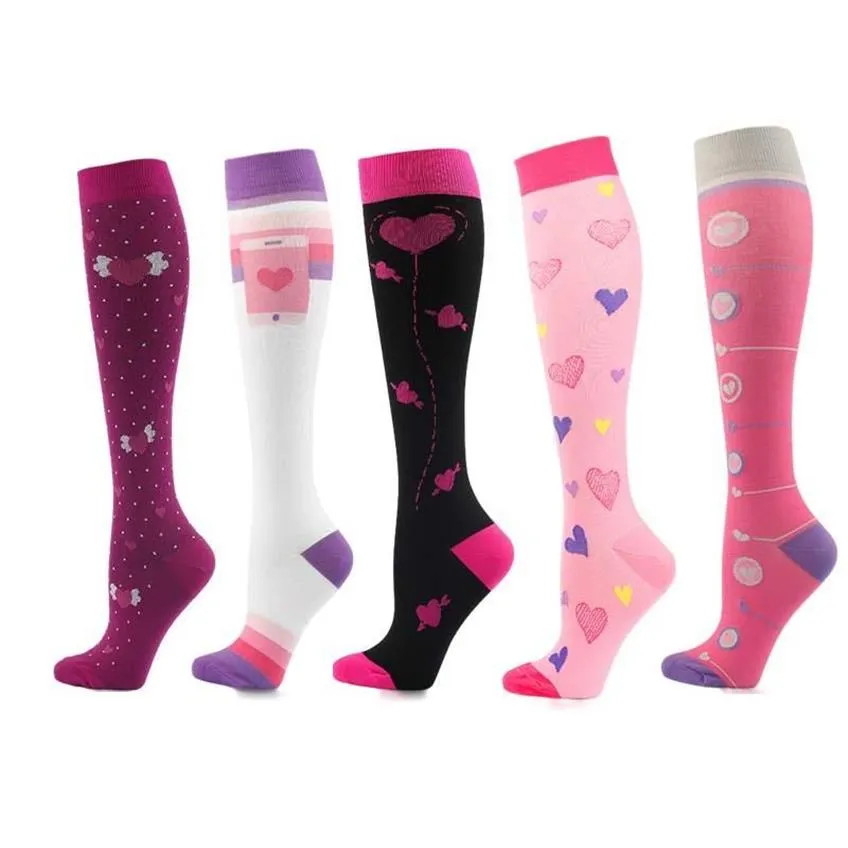 Calzini maschile maschile compressione 3pairs tot varicose vene sport da corsa da donna in ginocchio infermiere alte infermiere stocking292z29z