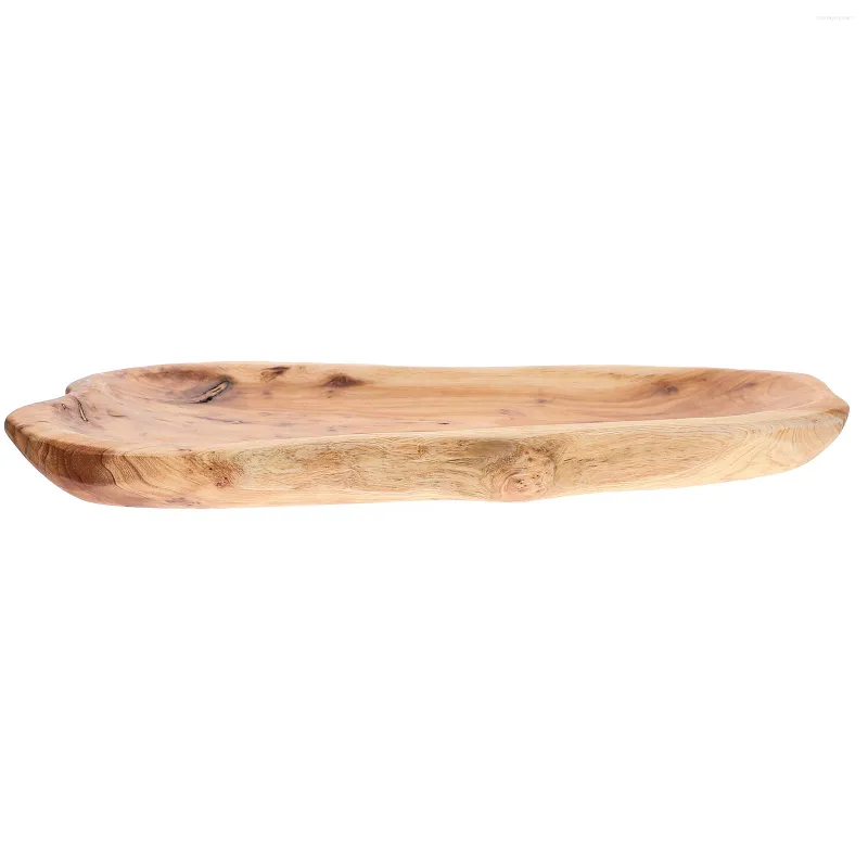 그릇 샐러드 그릇 대나무 접시를위한 대나무 접시 뿌리 조각 불규칙한 트레이 작은 과일 서빙 보드 플래터