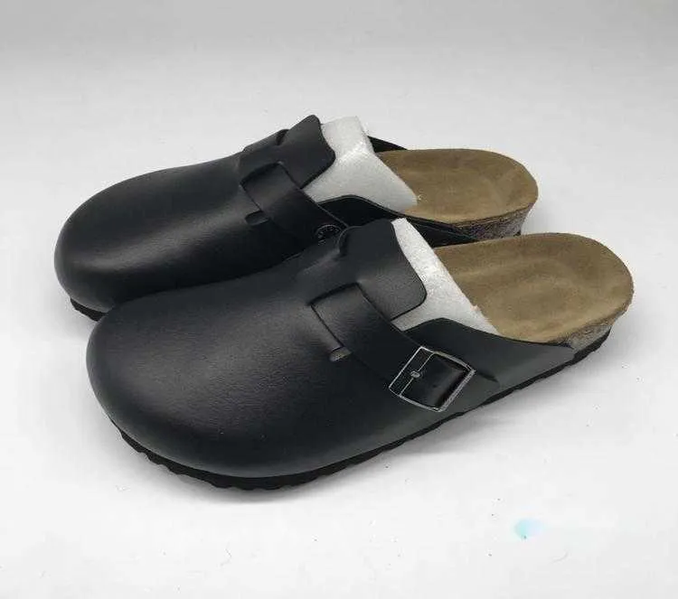 المصنوع من الجلد من بوسطن Slippers للجنسين Berks لون قدم ناعمة الصلبة