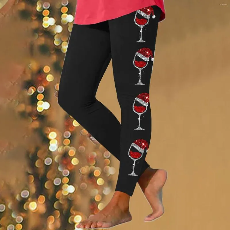 Leggings pour femmes Pantalons de Noël Transparent pour femmes Shorts d'entraînement Temps froid Taille haute