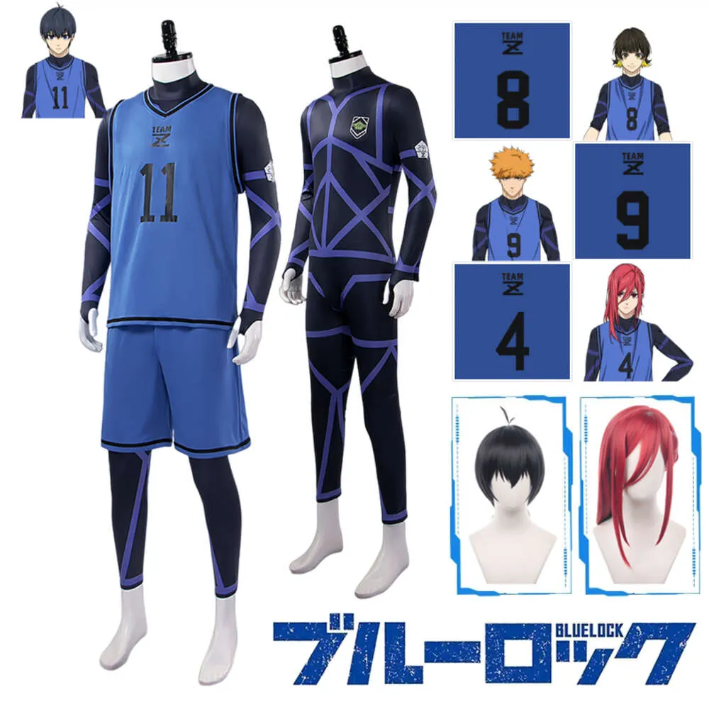 Anime Blue Lock Cosplay Isagi Yoichi Chigiri Hyoma Cosplay Kostüm Football Club Sportswear Overalls Fußball Fußball Uniformcosplay