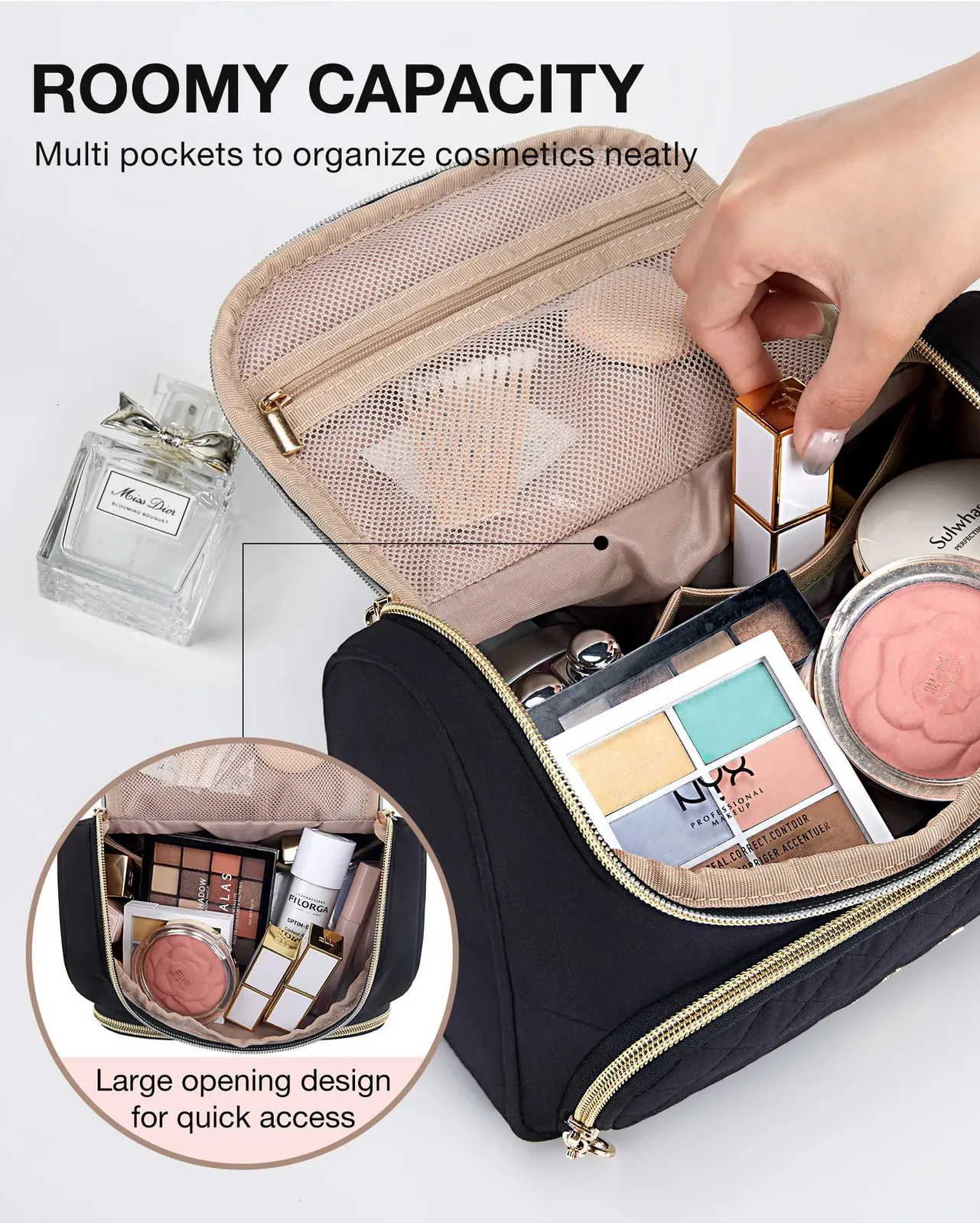 Ladies top cosmetic bags