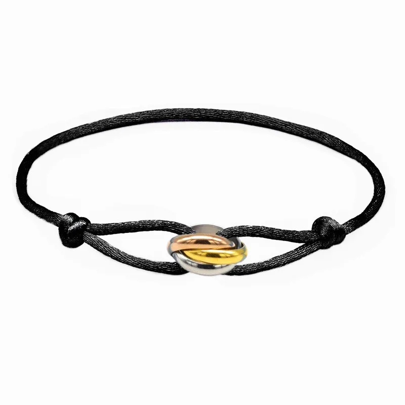 Pulseira de designer para mulheres pulseira de luxo designer para mulheres três anéis alça de mão na moda moda elegante corda de contas festa diamante jóias bom