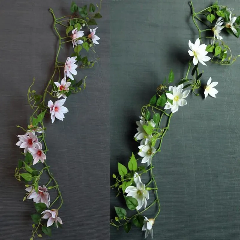 Decoratieve bloemen Luxe Real Touch Magnolia Rotan Kunstmatige Bruiloft Pography Venster Nep Wijnstokken Kamer Decor Fleurs Artificielles