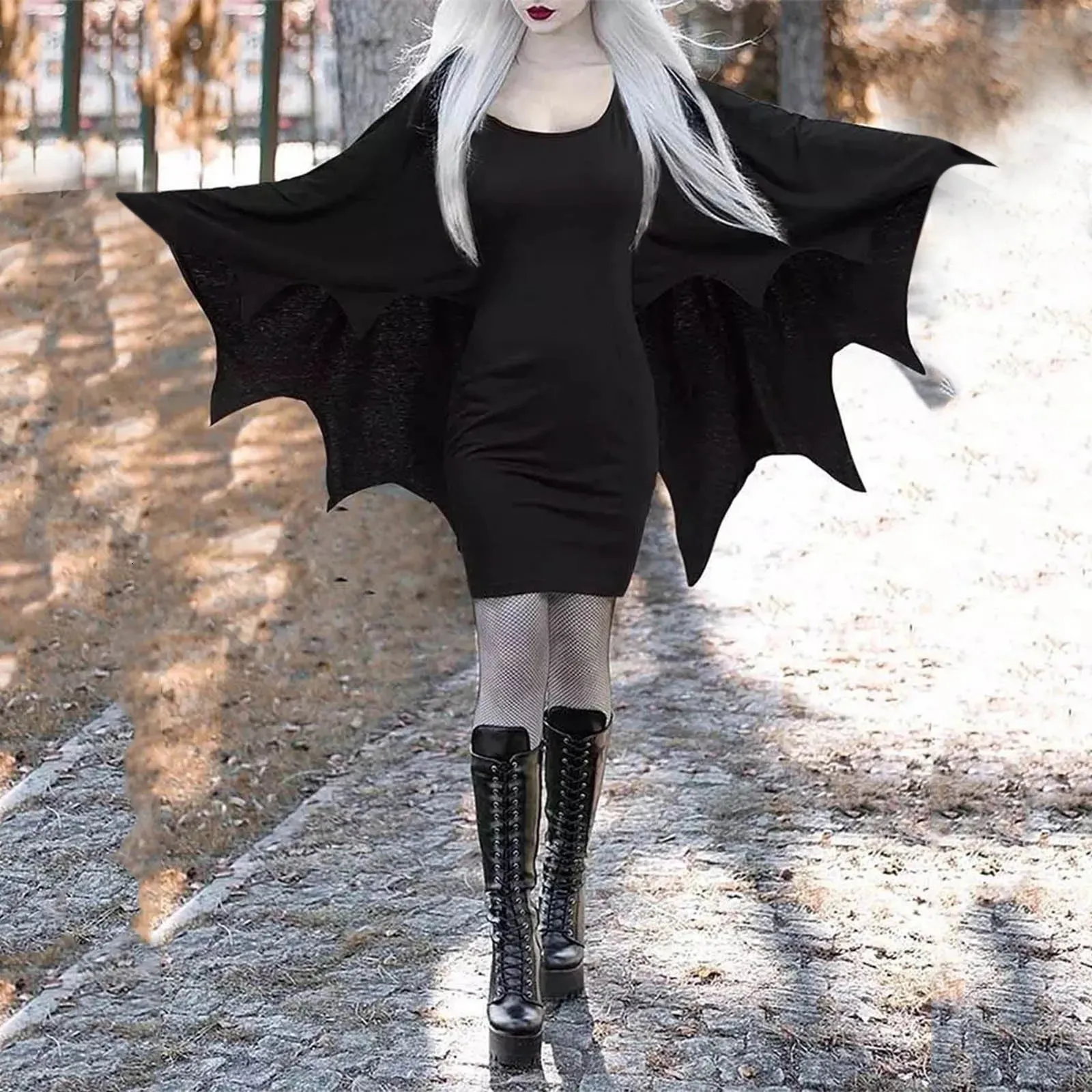 blue dress for baby girl Black Frog Button Sexy Bat Sleeve Deep V Neck Gothic Womens Dress –  LolitaInside