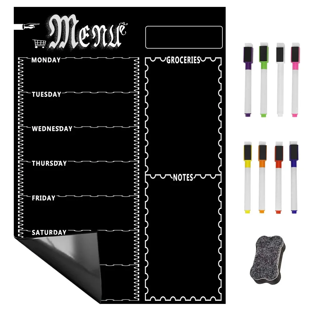 Tableaux Blancs Feuille De Tableau Blanc Magnétique A3 Pour Réfrigérateur  De Cuisine, Réfrigérateur Polyvalent, Tableau Blanc Hebdomadaire,  Calendrier Pour La Planification Des Menus Avec 8 Stylos 231009 Du 11,71 €