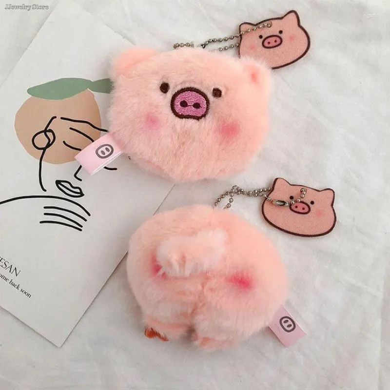 Porte-clés 1pc cochon peluche rose doux porte-clés accessoires mignon kawaii étudiant sac corée ins enfants porte-clés broche