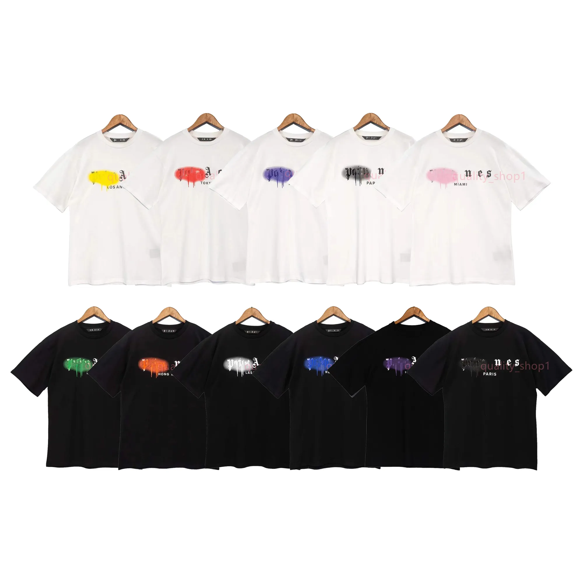 Designer PA T-shirt Tees Print Palms T Shirts Mens Womens Angle Short Sleeve Hip Hop Streetwear Tops Clothing Clothes XS-XL