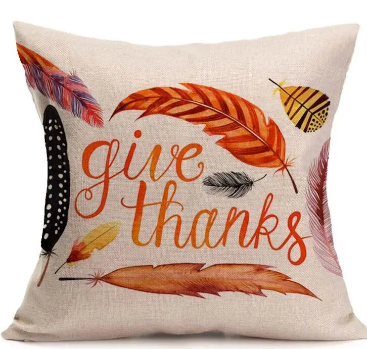 Happy Thanksgiving Day Pillow Covers Fall Decor Cotton Linen Ge tack Sofa Throw Pillow Case Home Car Cushion Covers