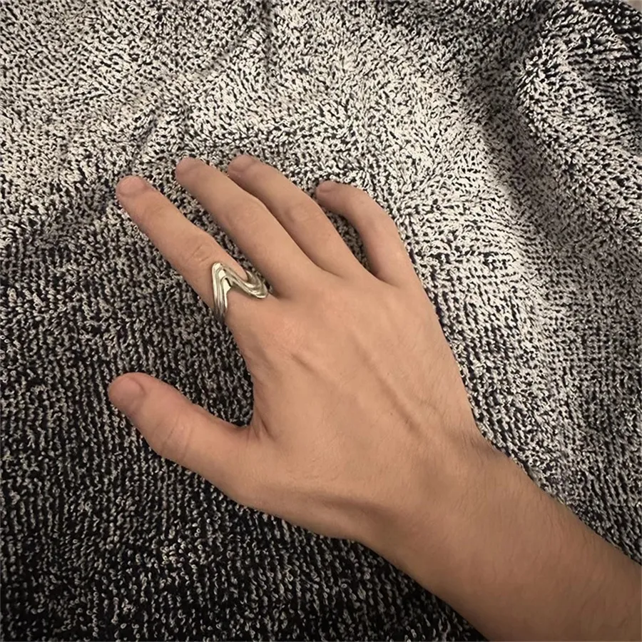 Luxury French Kiko Medieval Spiral Wave Aesthetic Matching Rings In 925 ...