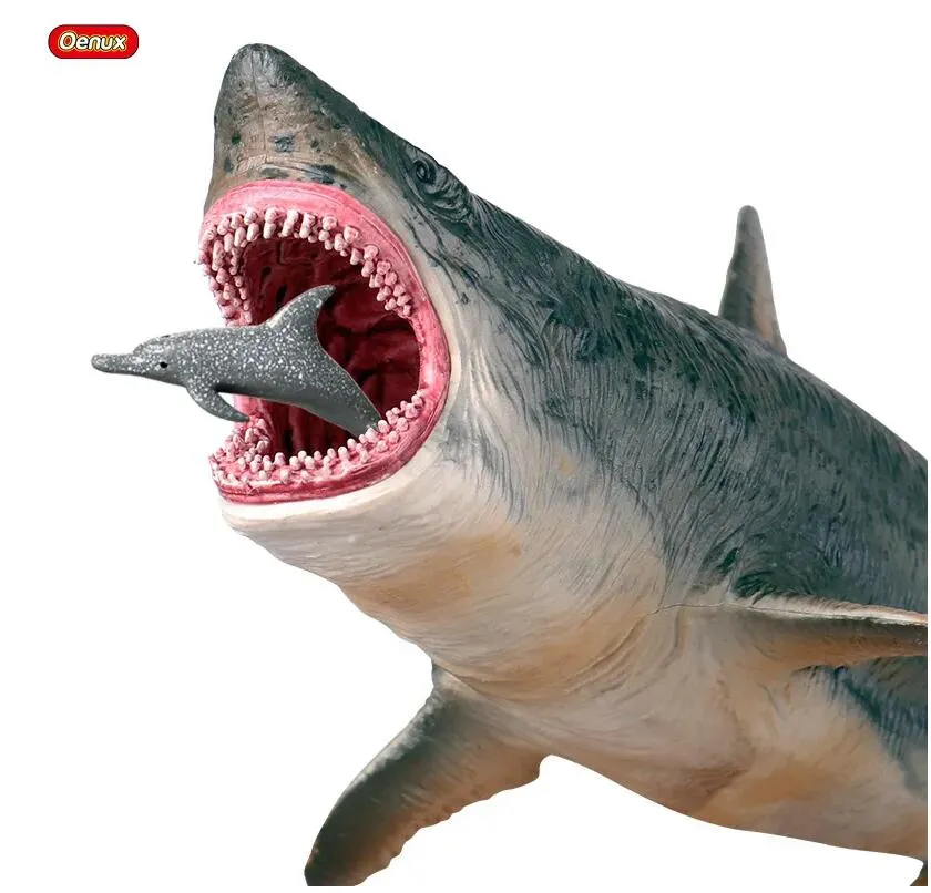 Oenux Savage Marine Sea Life Megalodon Фигурка Классические океанские животные Большая акула Рыба Модель Коллекция ПВХ Игрушка для детей Подарок