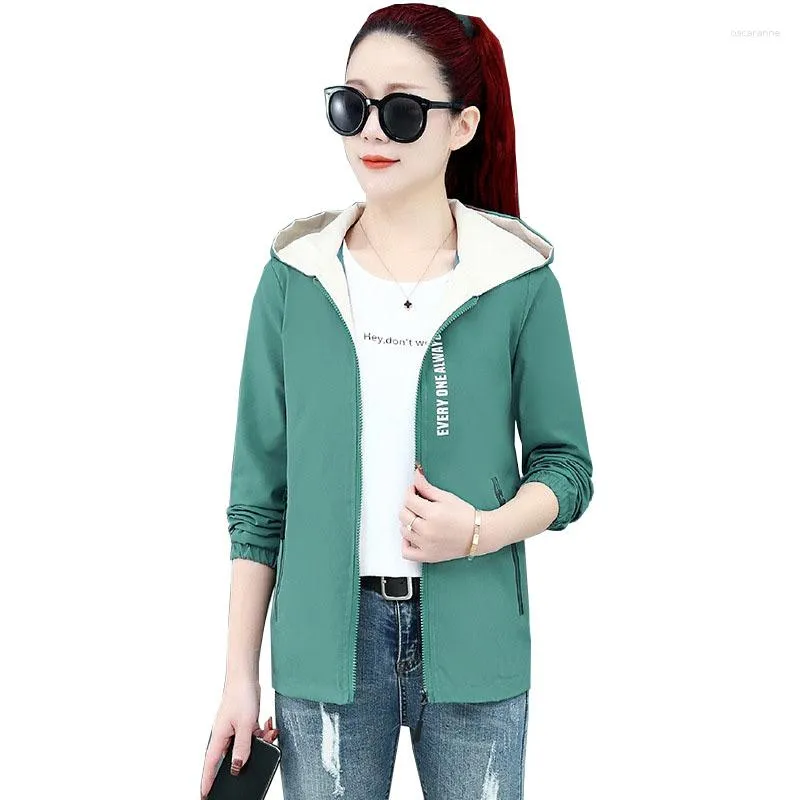 Women's Trench Coats Spring Women Coat Nice Female Hooded Autumn Long Sleeve Windbreaker Ladies Fashion Casual Top