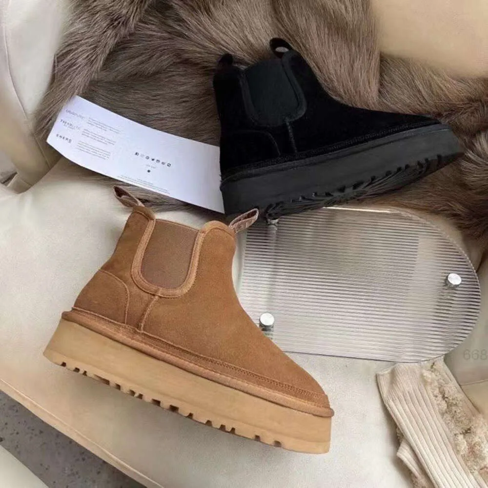 Neumel Platform Ritslaars Klassieke Chelsea-laars Mini Snowboots Ultra Mini Dealworld Dames Australië Australische Tazz Tasman Winter Warm Bont Booties Maat 35-423