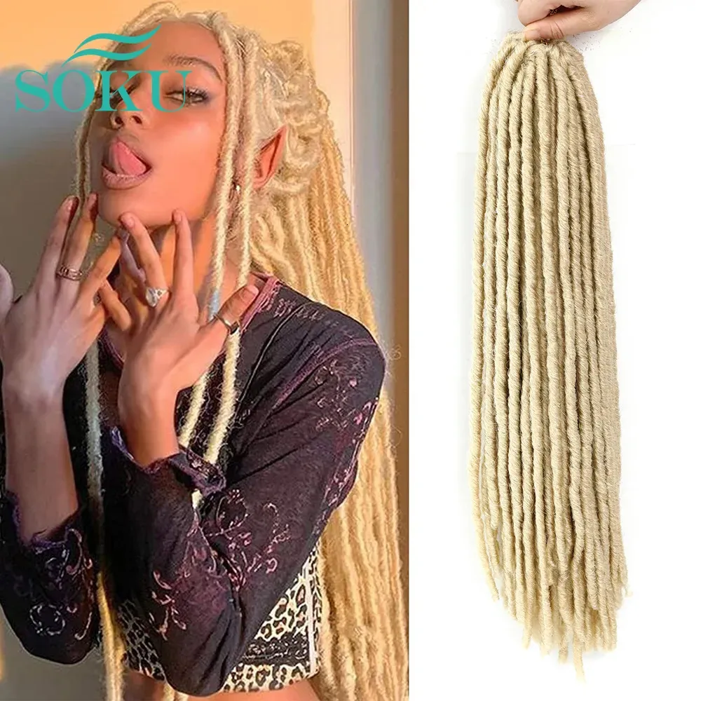 Bulks di capelli umani 613 sintetici finti loc trecce all'uncinetto dritti morbidi dreadlocks dea SOKU intrecciatura per le donne 231007