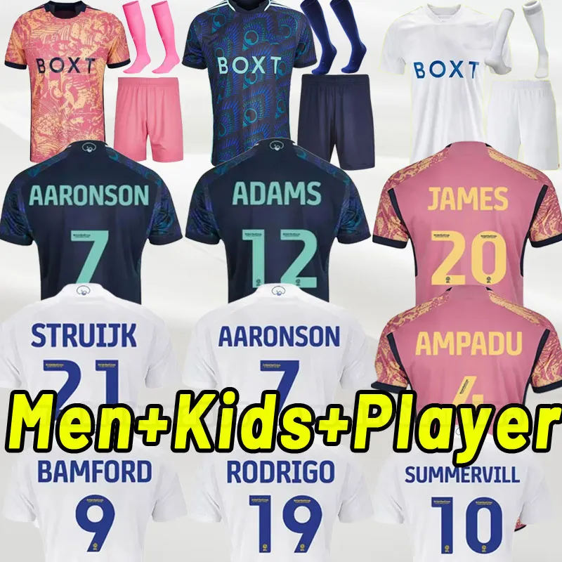 23 24 BAMFORD Llorente Leeds Unitedes soccer jerseys 2023 2024 Adams Aaronson HARRISON Sinisterra JAMES football kids Kit football shirt player version 3XL 4XL