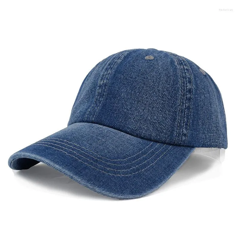 Vintage Washed Cotton Blue Denim Cap Adjustable Trucker Style For