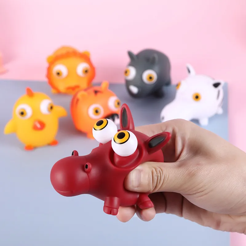 Squishy Farm Animals Stress Relief Toys Popping Out Eyes Squishy Raised Eyes Toy For Stress Reduction Angst Reducer Sensory Animal Toys For Kids