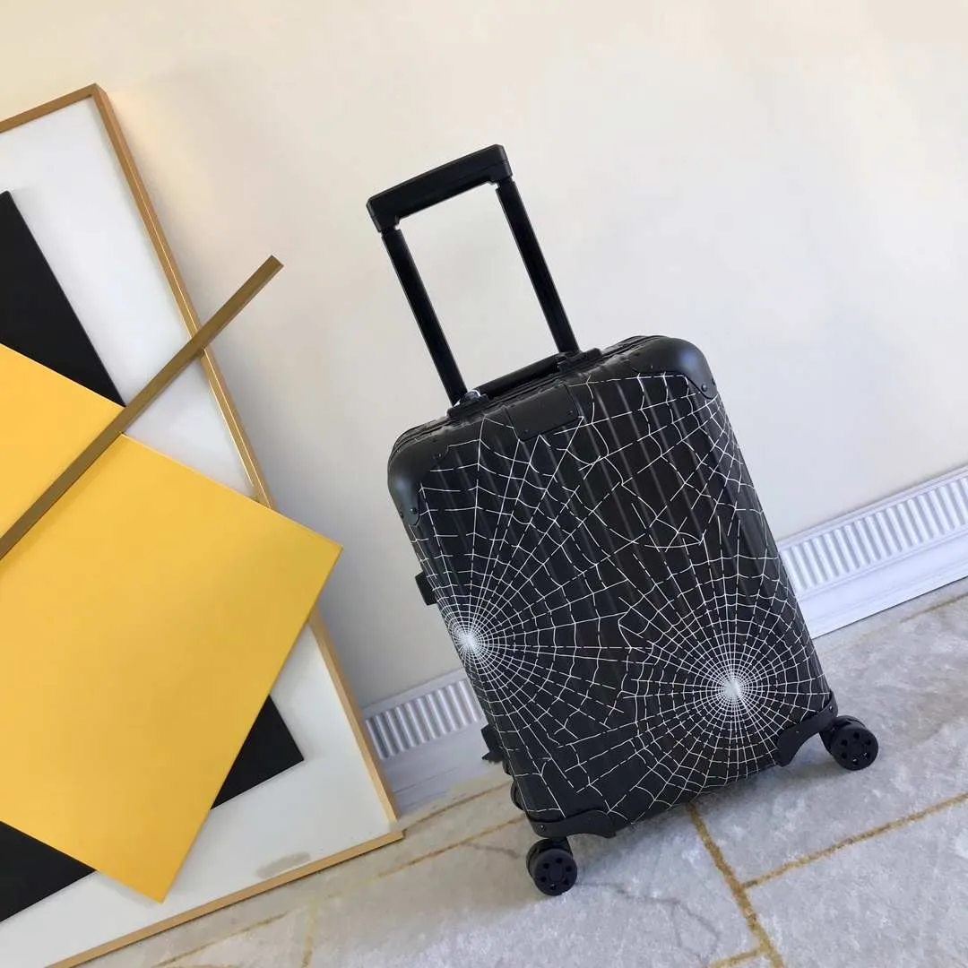 Designer mala tronco conjunto de bagagem do vintage rodas bagagem trole caso rolando trole 20 ''homem valise feminino caixa saco de viagem tronco