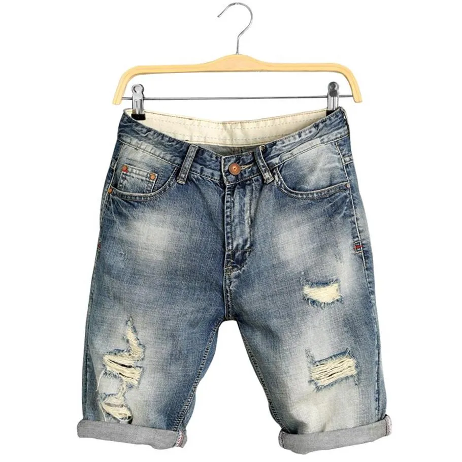 Hommes jean genou longueur été Denim Shorts homme Bermuda Skate Board Harem hommes survêtement déchiré vague grande taille 28 402539